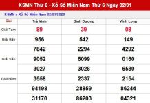 Dự đoán xổ số Miền Nam ngày 9 tháng 1 thứ 6 Siêu Chuẩn